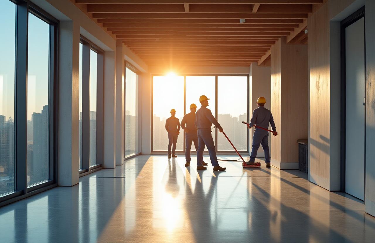 Professional post-construction cleaning site